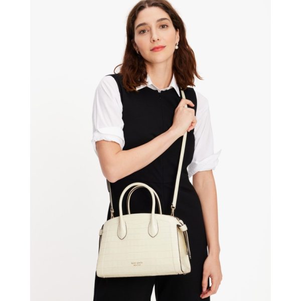 Kate Spade Knott Croc-embossed Medium Zip-top Satchel - Preorder
