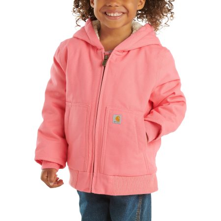 Carhartt Girls' Zip Front Canvas Insulated Hooded Active Jac (Baby/Toddler)