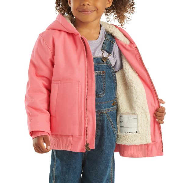 Carhartt Girls' Zip Front Canvas Insulated Hooded Active Jac (Baby/Toddler)