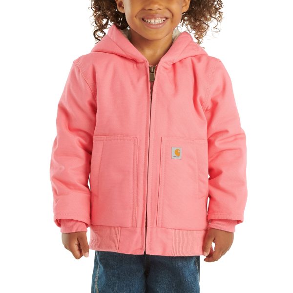Carhartt Girls' Zip Front Canvas Insulated Hooded Active Jac (Baby/Toddler)