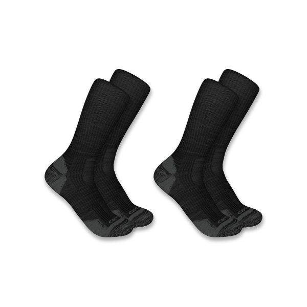 Carhartt Midweight Synthetic-Wool Blend Crew Sock 2-Pack