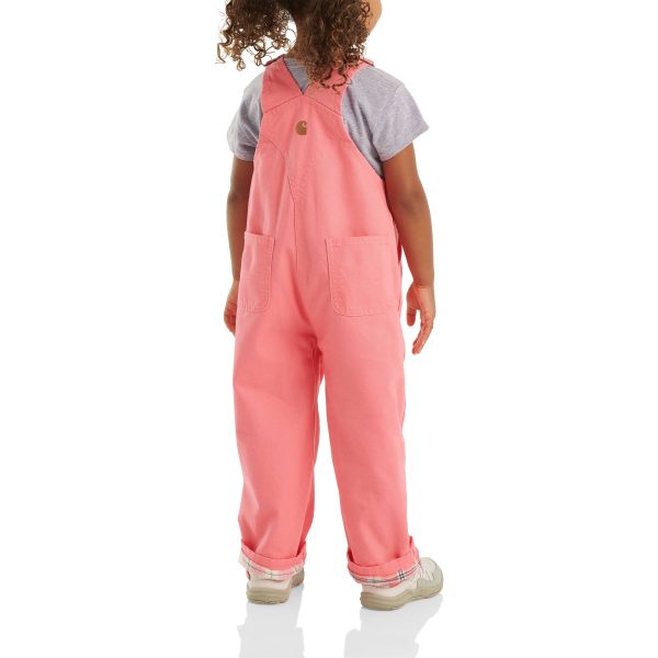 Carhartt Girls' Loose Fit Canvas Flannel Lined Bib Overall