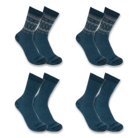 Carhartt Women's Heavyweight Synthetic-Wool Blend Crew Sock 4-Pack