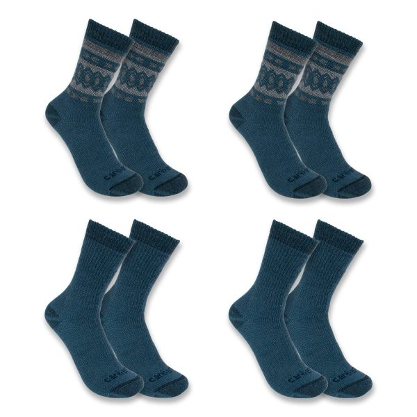Carhartt Women's Heavyweight Synthetic-Wool Blend Crew Sock 4-Pack