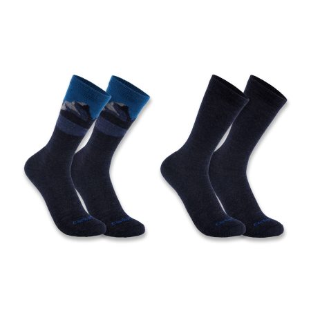 Carhartt Midweight Synthetic-Wool Blend Mountain Crew Sock 2-Pack