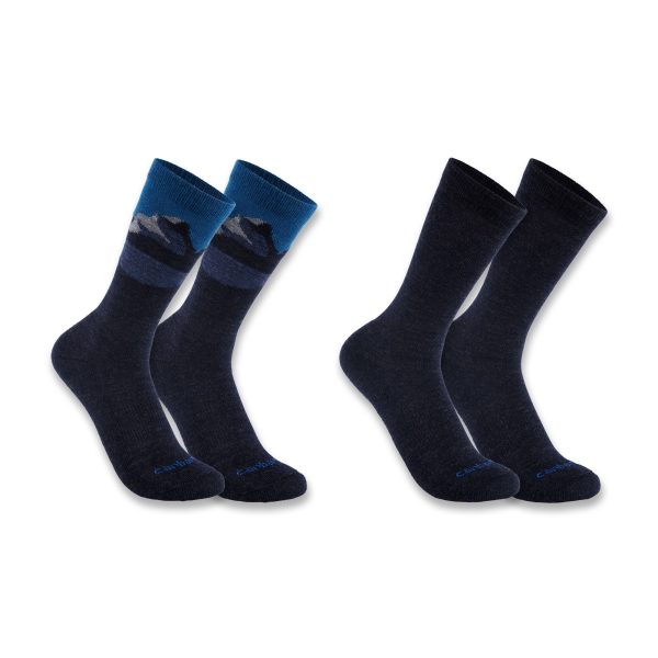Carhartt Midweight Synthetic-Wool Blend Mountain Crew Sock 2-Pack