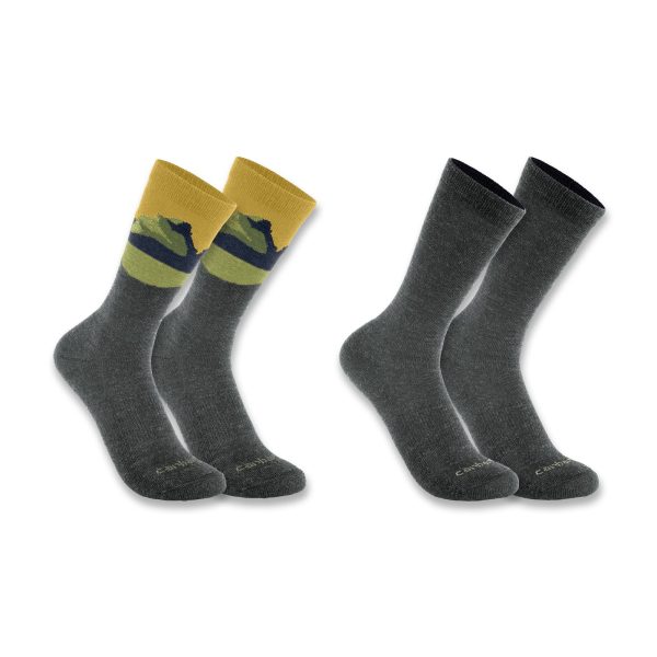 Carhartt Midweight Synthetic-Wool Blend Mountain Crew Sock 2-Pack