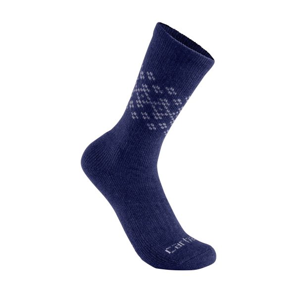 Carhartt Women's Midweight Synthetic-Wool Blend Fairisle Crew Sock 2-Pack