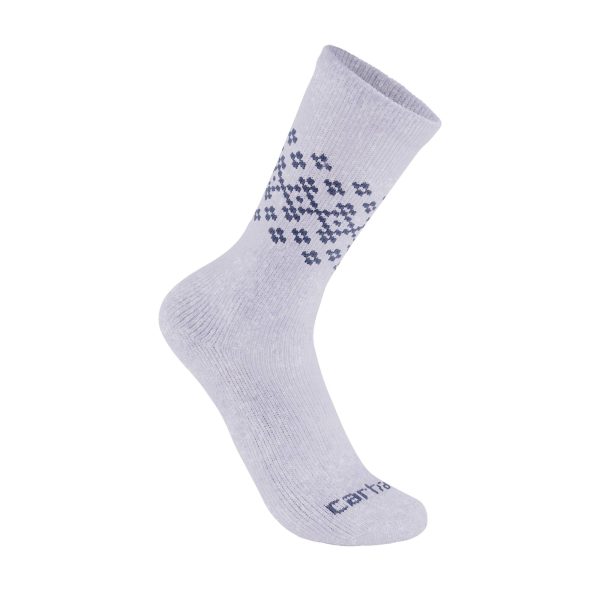 Carhartt Women's Midweight Synthetic-Wool Blend Fairisle Crew Sock 2-Pack