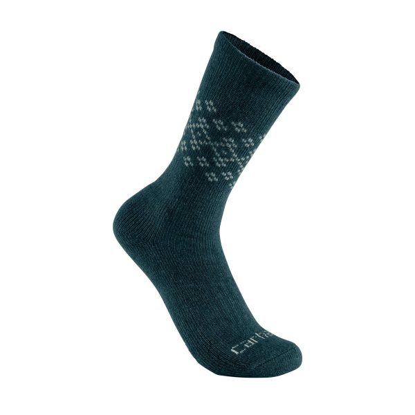 Carhartt Women's Midweight Synthetic-Wool Blend Fairisle Crew Sock 2-Pack