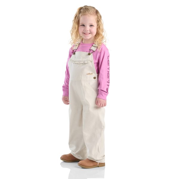 Carhartt Girls' Canvas Ruffle Front Overall (Baby/Toddler)