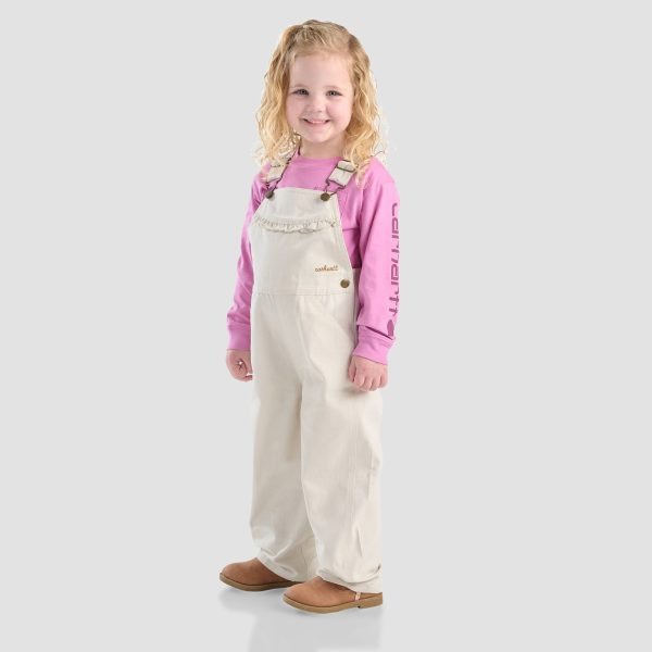 Carhartt Girls' Canvas Ruffle Front Overall (Baby/Toddler)