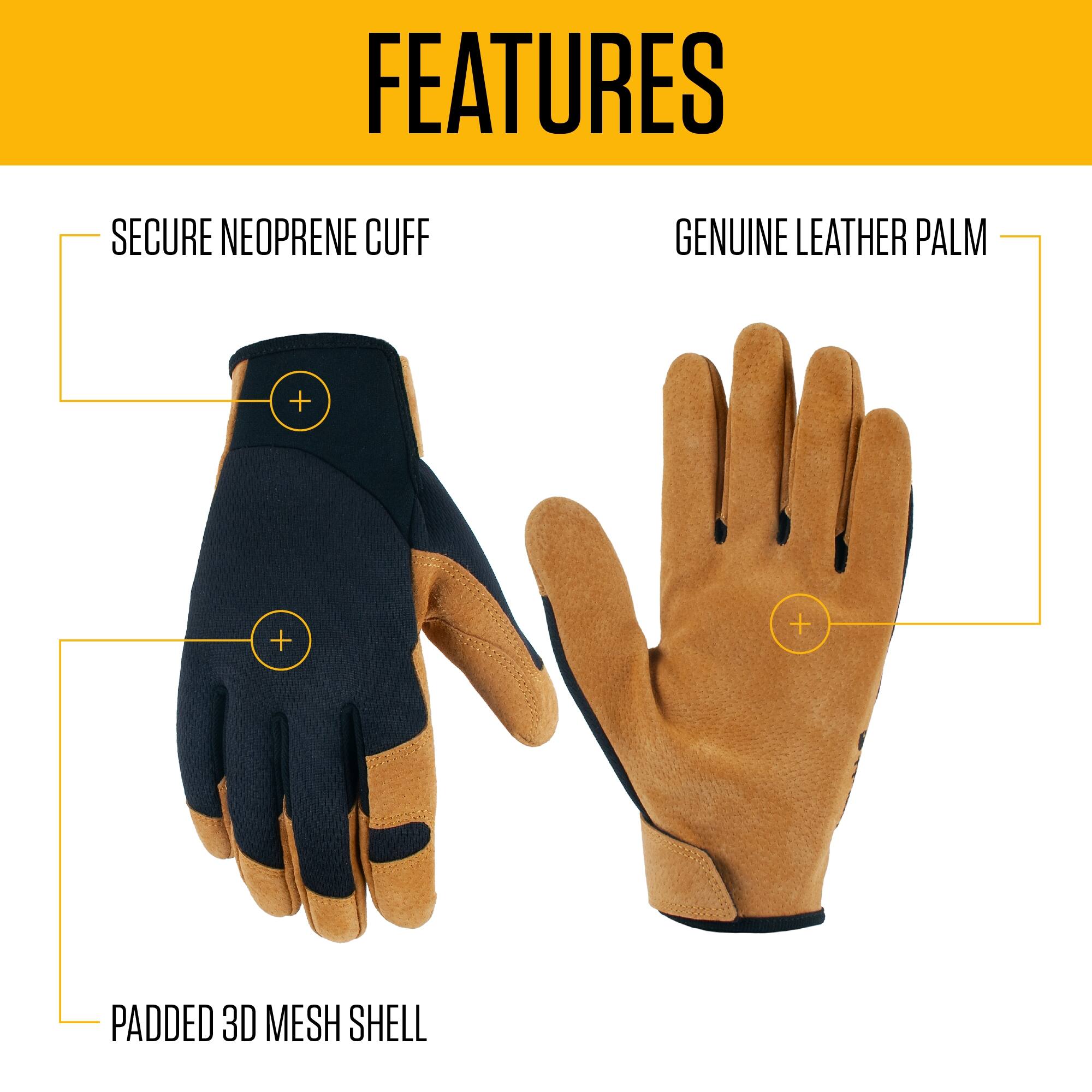 Carhartt Leather High Dexterity Secure Cuff Glove - Image 2