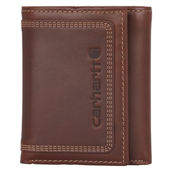 Carhartt Leather Triple-Stitched Trifold Wallet