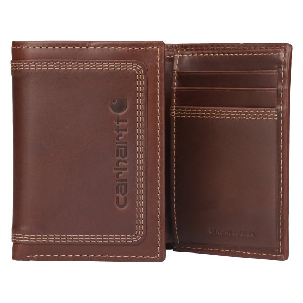 Carhartt Leather Triple-Stitched Trifold Wallet