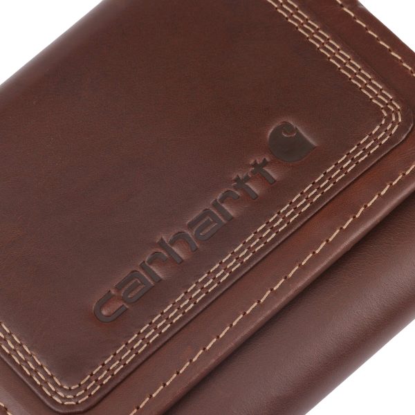 Carhartt Leather Triple-Stitched Trifold Wallet