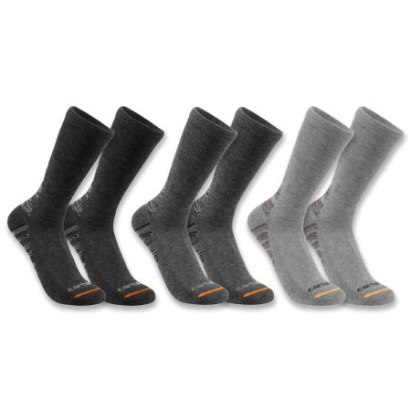 Carhartt Midweight Synthetic-Cotton Blend Crew Sock 3-Pack