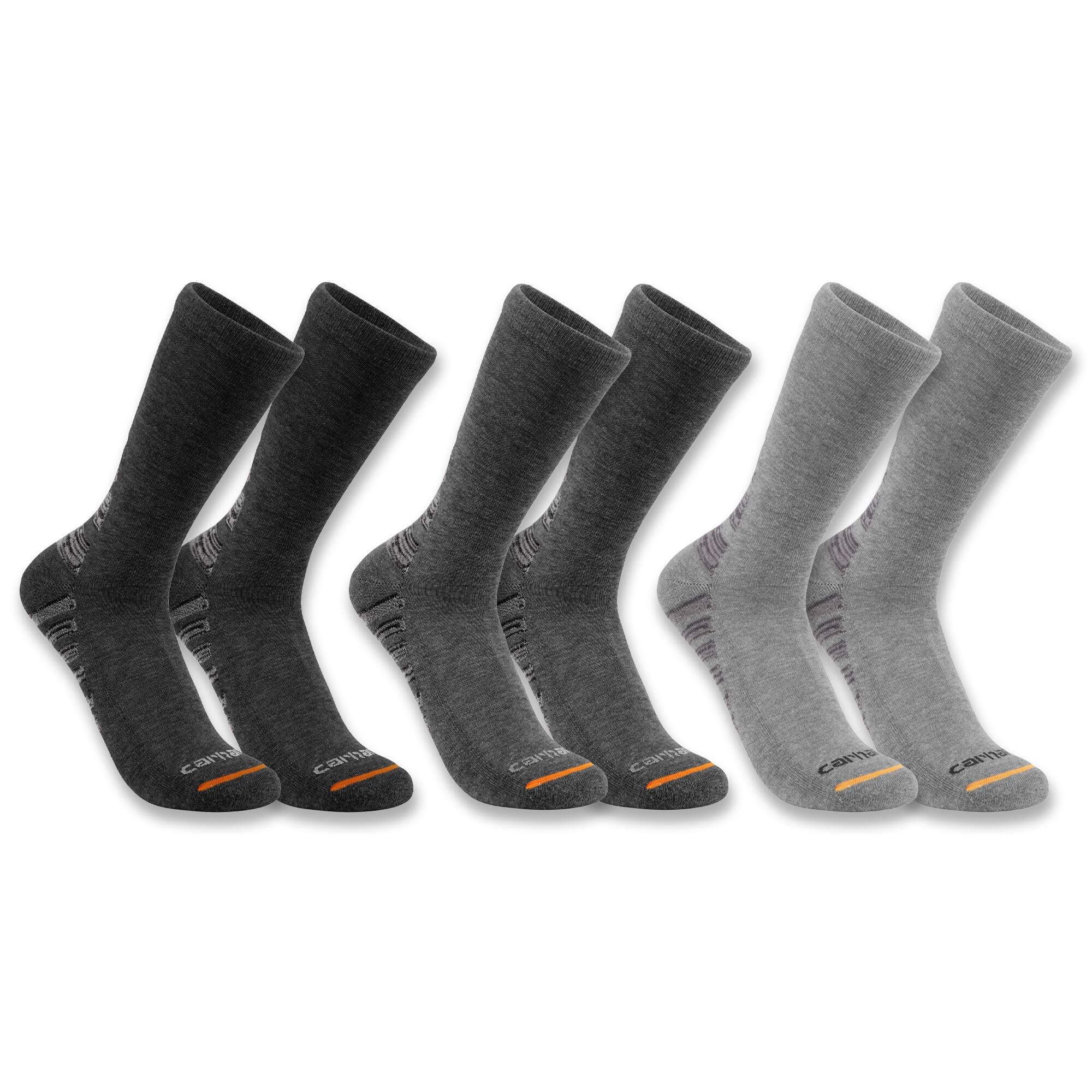 Carhartt Midweight Synthetic-Cotton Blend Crew Sock 3-Pack