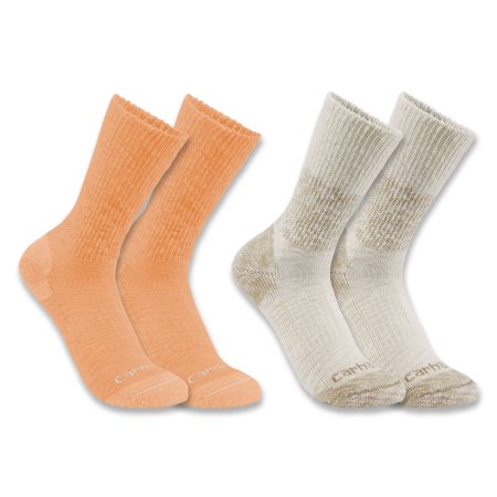 Carhartt Women's Midweight Cotton Blend Crew Sock 2-Pack
