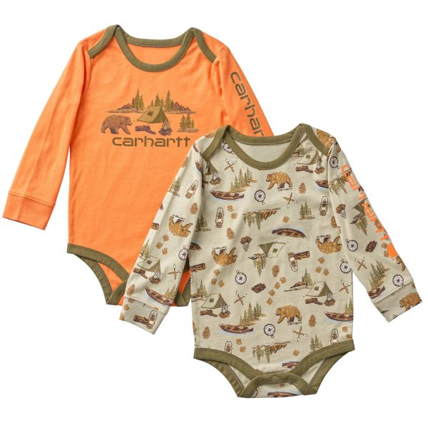 Carhartt Boys' 2-Piece Long Sleeve Outdoor Bodysuits Set (Baby)