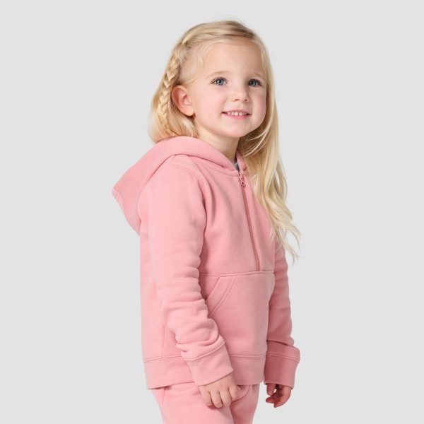 Carhartt Girls' Long Sleeve Half-Zip Hooded Logo Sweatshirt (Baby/Toddler)