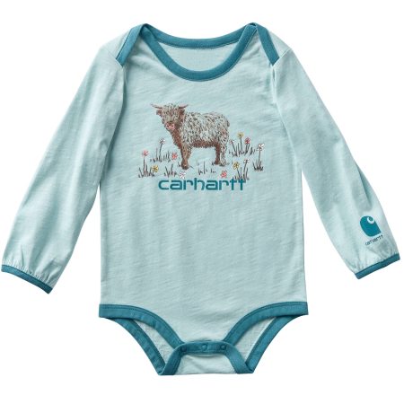 Carhartt Girls' Long Sleeve Cow Bodysuit (Baby)