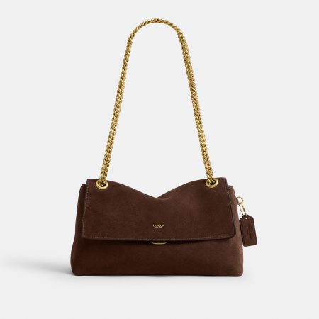 Coach Chelsea Shoulder Bag 30 With Chain Brass/Dark Chocolate - Preorder