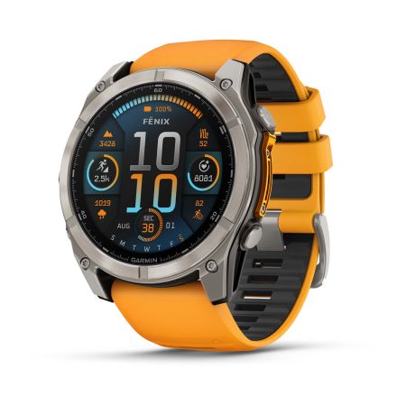 Sapphire, Titanium with Spark Orange / Graphite Silicone Band