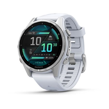 Silver with Whitestone Silicone Band