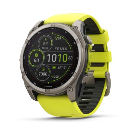 Sapphire, Titanium with Amp Yellow / Graphite Silicone Band