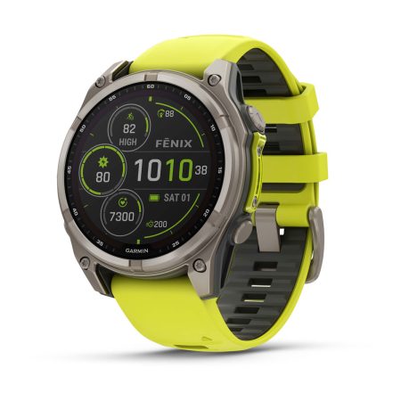 Sapphire, Titanium with Amp Yellow / Graphite Silicone Band