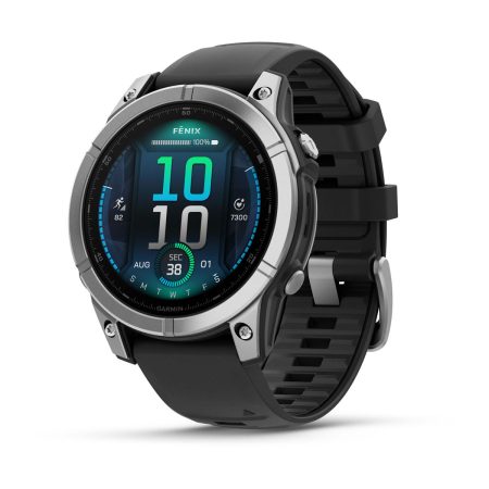 Stainless Steel with Black Silicone Band