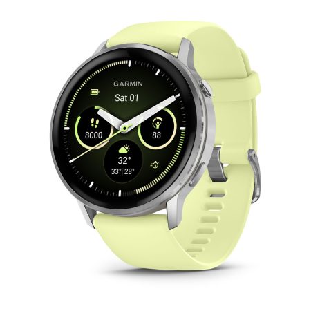Silver with Citron Silicone band