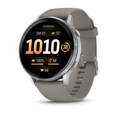 Silver with Silver Gray Silicone Band