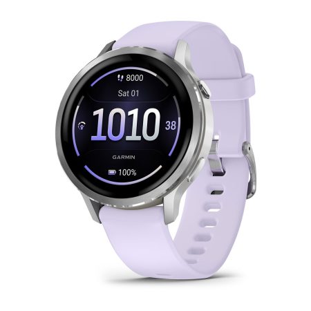 Silver with Periwinkle Silicone Band