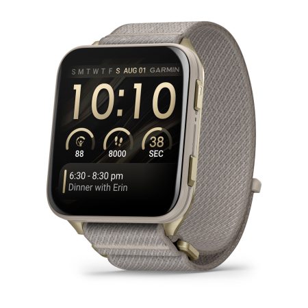 Soft Gold with Titanium Caseback and French Gray Nylon Band