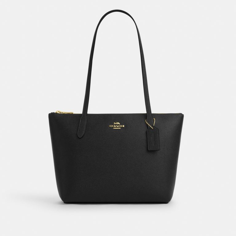 Coach Fiona Zip Tote Bag Brass/Black - Ready Stock US