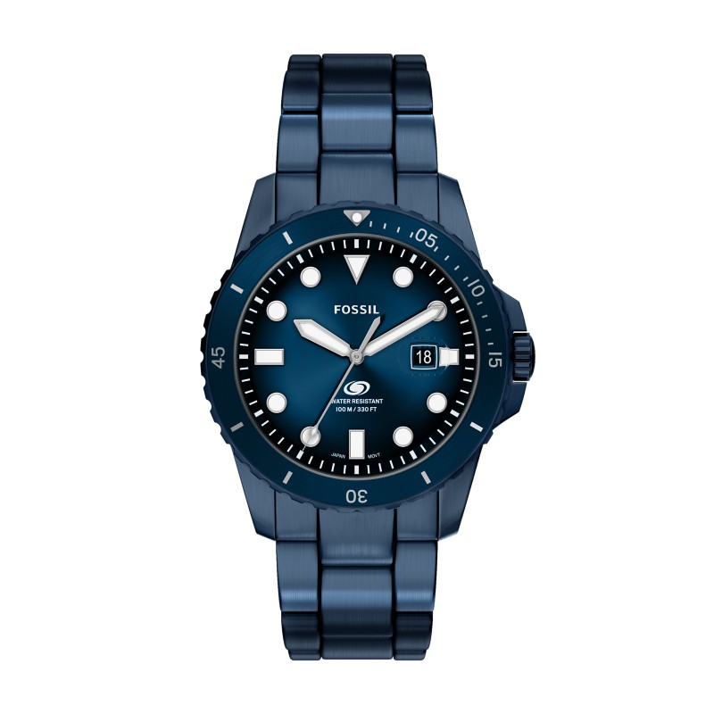 Fossil Blue Dive FS6166 navy stainless steel watch 2024