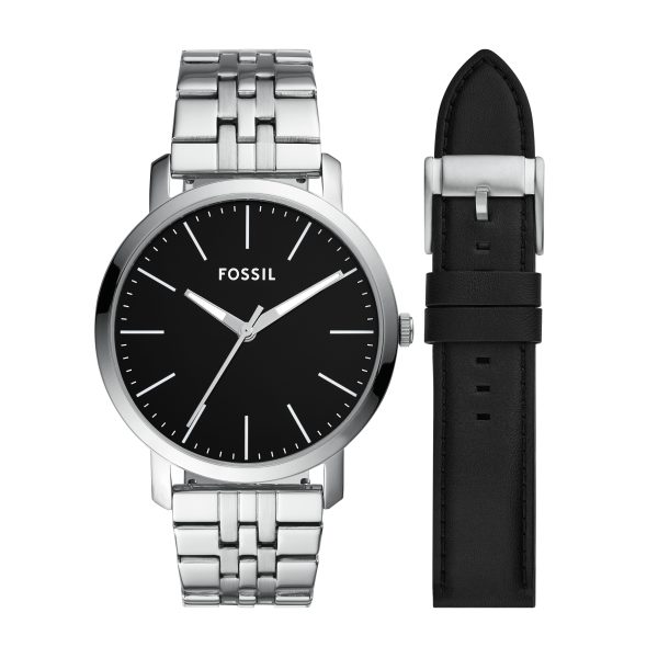 Fossil Luther 44mm Three-Hand Interchangeable Strap Gift Set - Preorder