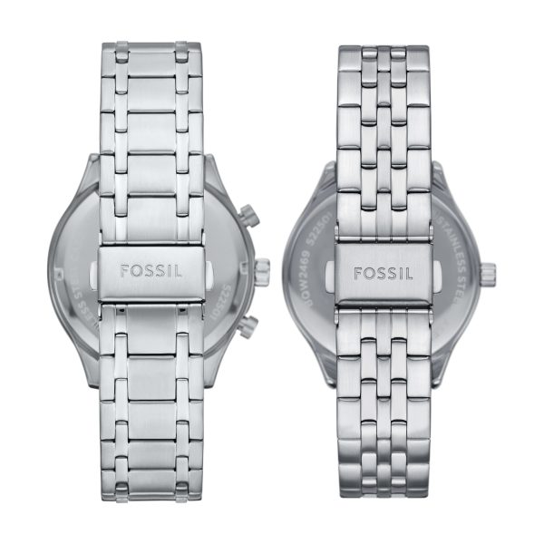 Fossil Fenmore 44mm Multifunction Stainless Steel Watch Set - Preorder