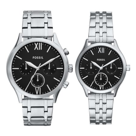 Fossil Fenmore 44mm Multifunction Stainless Steel Watch Set - Preorder