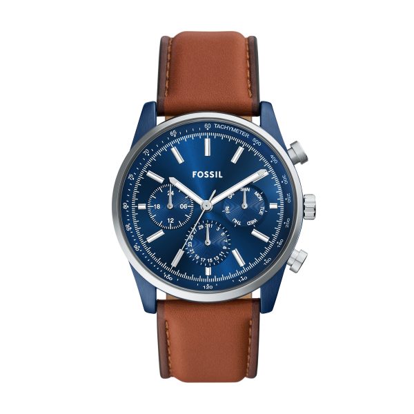 Fossil Sullivan 44mm Multifunction Leather Watch - Preorder