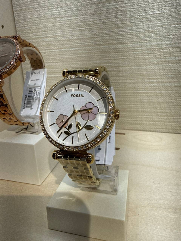 Fossil Tillie Floral Gold-Tone Stainless Steel Watch - Preorder