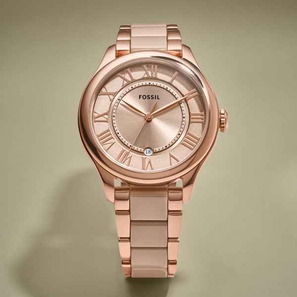 Fossil Gilmore 38mm Three-Hand Date and Ceramic Watch - Preorder