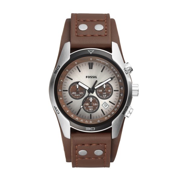 Fossil Coachman 45mm Chronograph Leather Watch - Preorder