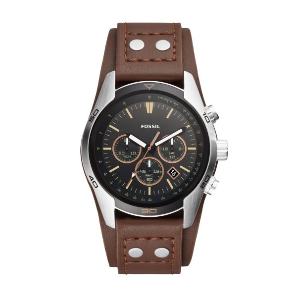 Fossil Coachman 44mm Chronograph Leather Watch - Preorder