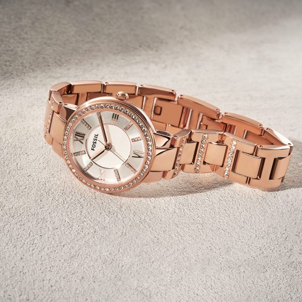 Fossil Virginia 30mm Rose-Tone Stainless Steel Watch - Preorder