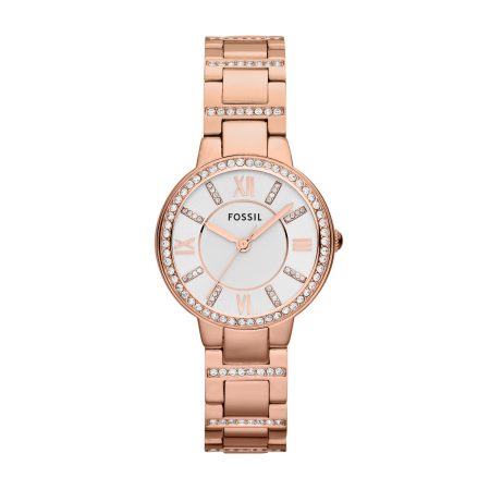 Fossil Virginia 30mm Rose-Tone Stainless Steel Watch - Preorder