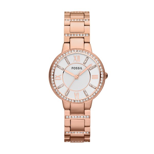 Fossil Virginia 30mm Rose-Tone Stainless Steel Watch - Preorder