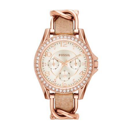 Fossil Riley 38mm Multifunction and Leather Watch - Preorder